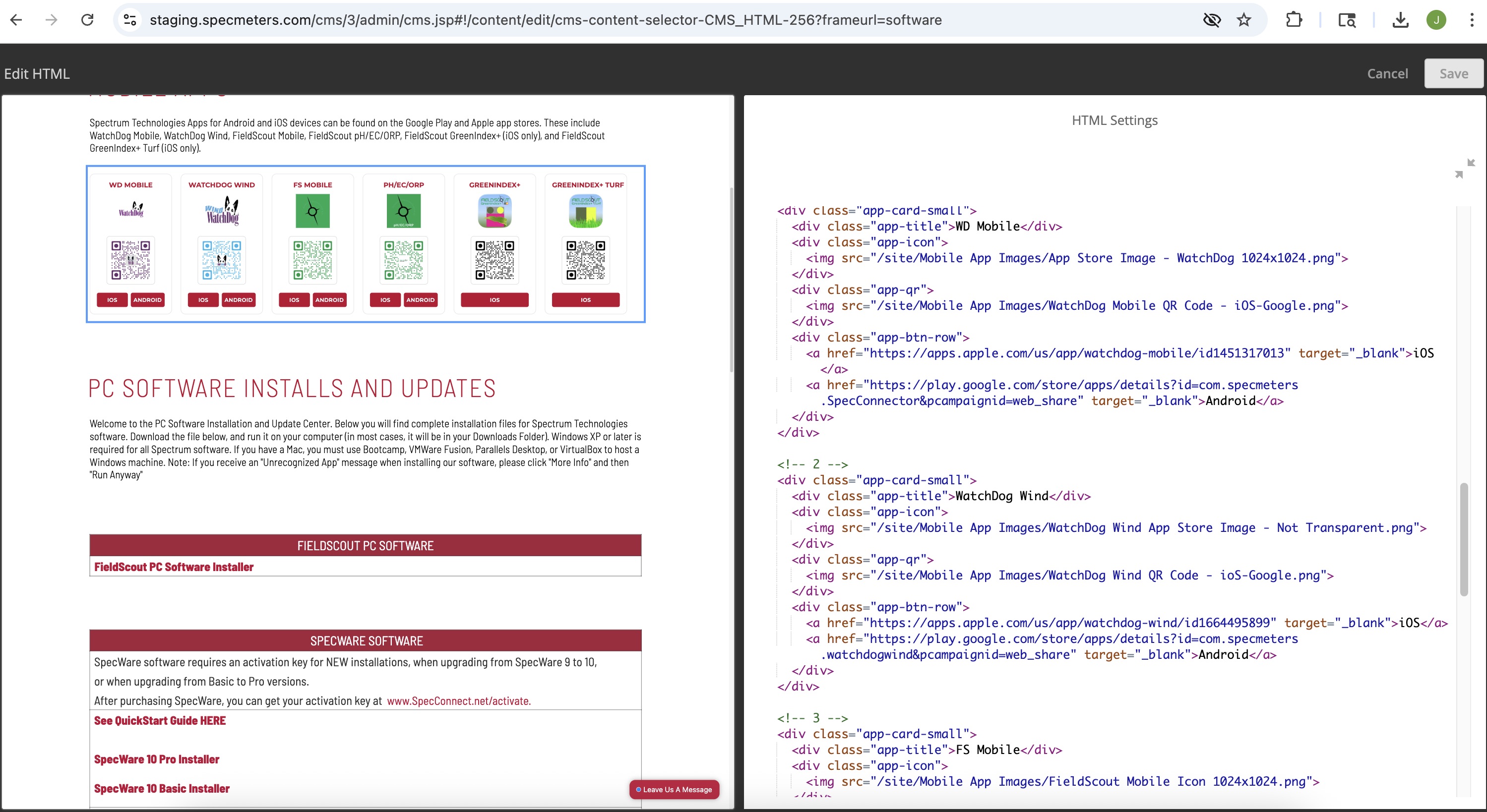 HTML code screenshot